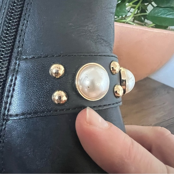 Karl Lagerfeld Paris Pixie Embellishment Moto Boots - Picture 7 of 10